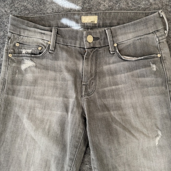 Mother “The Looker” Skinny Jeans Holy Smokes Grey Distressed Size 26 - Picture 3 of 16
